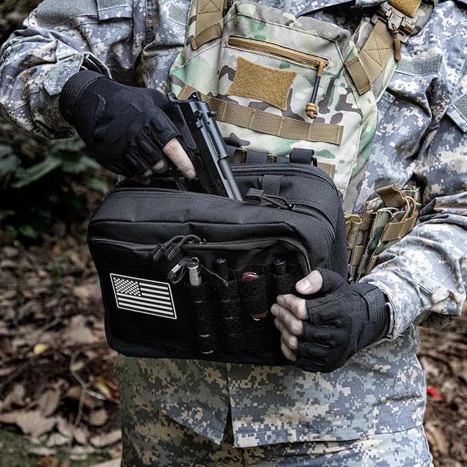 Jueachy Tactical Molle Pouch Large Admin Bag Utility Tool Pouches Molle Attachment EDC Pouches Expandable Molle Accessories Organizer Medical Pocket U.S.A Patch Included