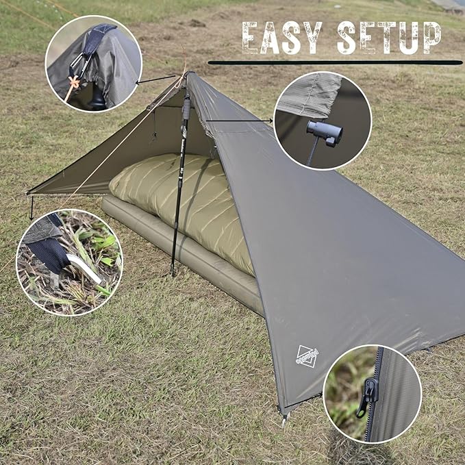 Onewind Ultralight Shelter and Footprint Lightweight Poncho Shelter with 4000mm WaterproofTent Footprint