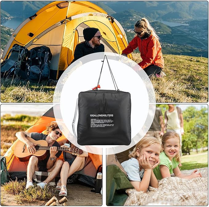Solar Shower Bag Waterproof Portable Camping Shower Water Bag Solar Camping Showers with Showers Head for Hiking Campings Traveling Outdoor Use