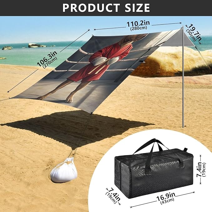 ALAZA A Dog Labrador Boxer Red Uniform Beach Tent Sun Shelter Portable Canopy Sunshade for Outdoor Camping Picnics Backyard Fun 10x9 ft