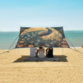 ALAZA Peacock on Moon Beach Tent Sun Shelter Portable Canopy Sunshade for Outdoor Camping Picnics Backyard Fun 10x9 ft