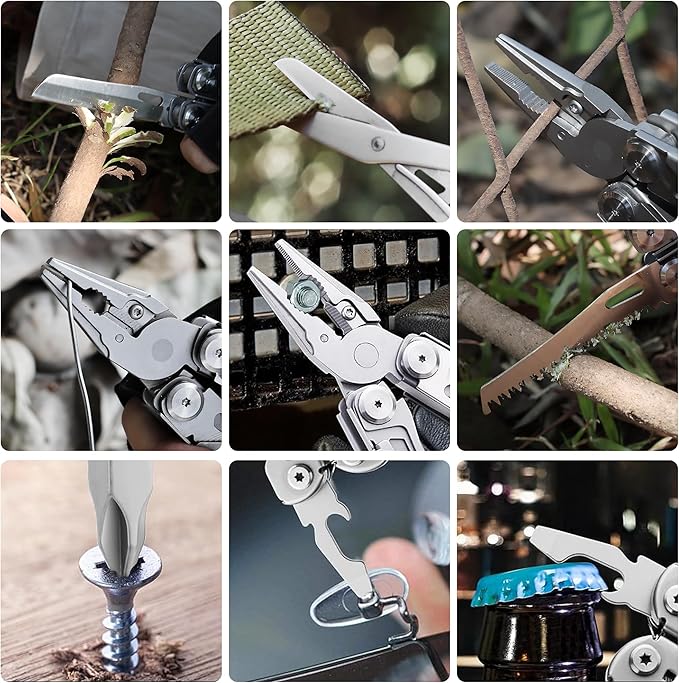 POXIMO 17-In-1 Multitool Gifts for Men Dad Him Multi Tool Pliers EDC Multi-Tool Kits Stocking Stuffers Pocket Knife Gadgets for Camping Hiking Surviving Fishing Hunting