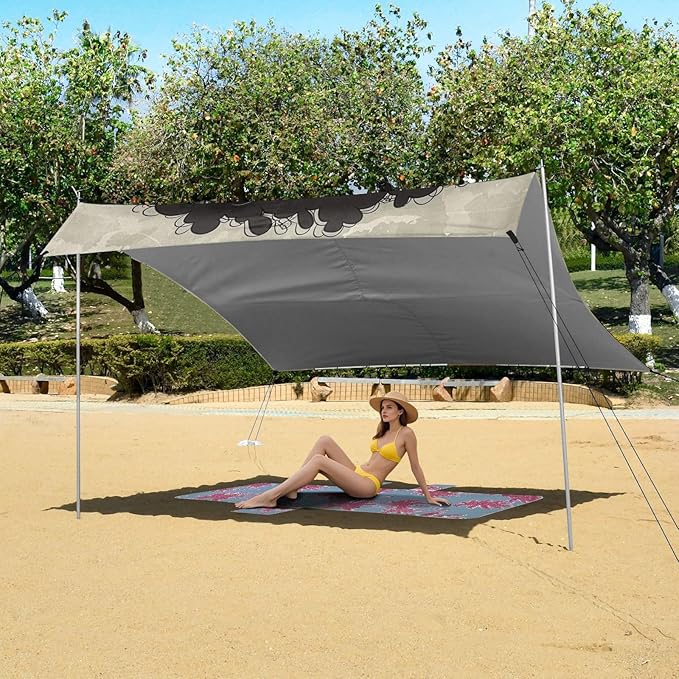 ALAZA Beautiful Black Afro Woman Beach Tent Sun Shelter Portable Canopy Sunshade for Outdoor Camping Picnics Backyard Fun 10x9 ft
