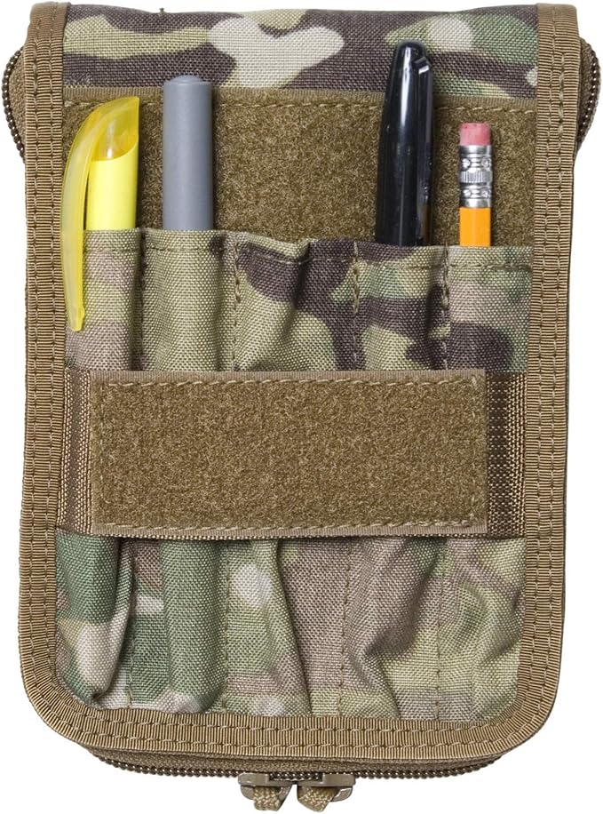 Tactical 4x6 Notepad Cover System Zippered with 4 Pleated Pen/Marker Slots | Fits Notepad 4x6 in Size