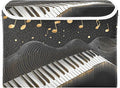Foldable Storage Bin Basket with Lid - Piano Keys Gold Music Notes Large Collapsible Storage Box Organizer for Home Office &amp Books Clothes Storage 16.5x12.6x11.8