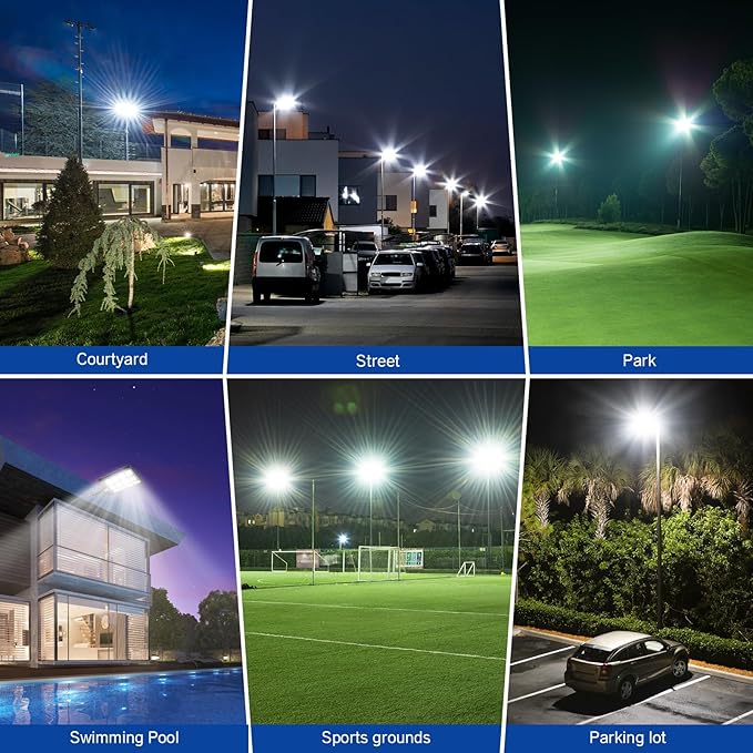 Solar Street Light 8000W Street Light Outdoor High Lumens Parking Lot Lights 6500K Solar Lights Outdoor Motion Sensor Dusk to Dawn for Parking Lot with Remote Control 1 Pack