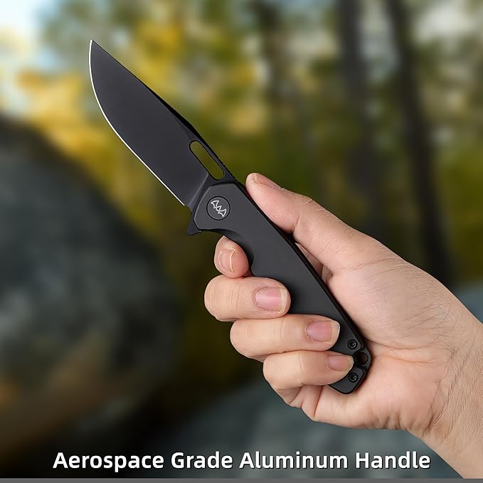 Pocket Knife 3.3 Folding Knife Premium 14C28N Blade with Aluminum Handle Pocket Clip EDC Knife for Camping Hunting Hiking Survival and Outdoor Activities