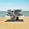 ALAZA Pirate Skulls Swords Sailing Ship Beach Tent Sun Shelter Portable Canopy Sunshade for Outdoor Camping Picnics Backyard Fun 10x9 ft