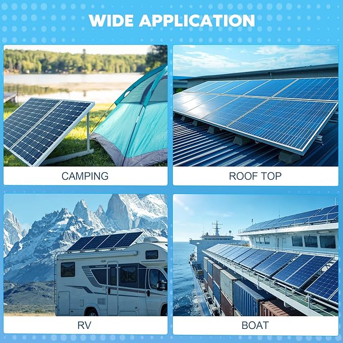 2 Sets 45in Solar Panel Mount Brackets Adjustable Solar Panel Tilt Mount Brackets with Foldable Tilt Legs Support up to 100-600 Watt Solar Panel Mounting Brackets for Roof RV Boat and Off-Grid