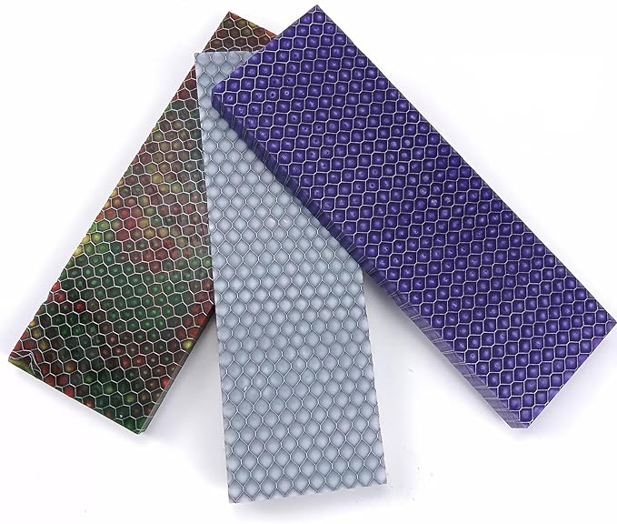 Blank Material For Resin Knife Handle Honeycomb Structured Color Textured Cutting Tool Board 120x40x8mm(Red2pcs)