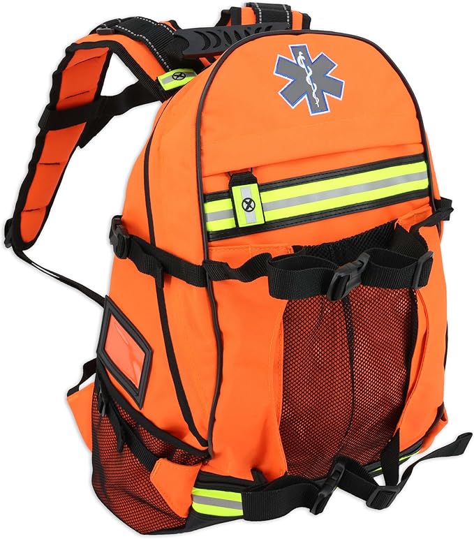 Lightning X LXMB40 Special Events EMT Trauma Backpack – First Responder Medical Backpack for BLS Gear Sporting Events Concerts &amp Emergency Response - Orange