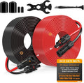 Solar Extension Cable 10AWG 6mm² 100FT PV Wire 10Gauge Adaptor Panels Cables with Female &amp Male Waterproof Connectors for Outdoors Marine RV Photovoltaic (Black&amp Red)