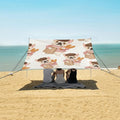 ALAZA Dogs French Bulldog Beret Beach Tent Sun Shelter UPF50+ Protection Beach Shade Canopy w/ 4 Sandbags for Outdoor Camping Fishing Backyard Fun Picnic 10x9 ft