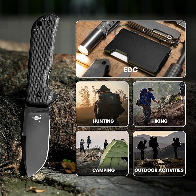 Kizer Nice Guy Pocket Folding Knife 2.84” D2 Steel Blade knives G10 Handle Small EDC Knife Liner Lock Flipper Knives for Men Women Sharp Camping Hiking Hunting Survival Knives V3011M1