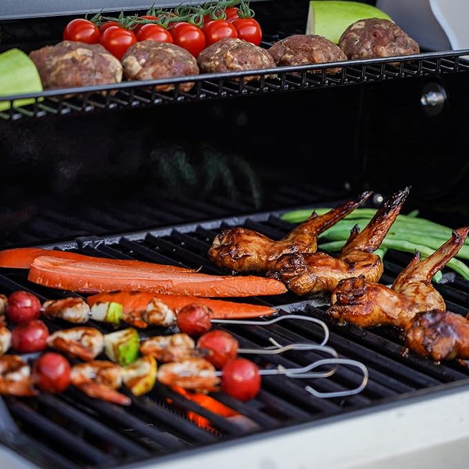 Monument Grills Outdoor Barbecue Stainless Steel 3 Burner Propane Gas Grill 48000 BTU Patio Garden Grill with Side Burner and Knob Controls Mesa305 with Smoker Box