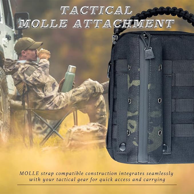 Suppressor Pouch Heat Resistant Silencer Stoarage &amp Transport Bag Tactical Suppresor Case with Molle Strap &amp Easy Clip Black Camo