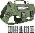 WINSEE Service Dog Vest Harness for Medium Dog Tactical Working MOLLE Vest with 10 Pet Patches No Pull Heavy Duty Harness for Training Walking
