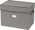 Covermates Keepsakes Storage Box Heavy Duty Polyester Organizer Bin Stackable Design Reinforced Handles ID Window Closet Garage Home Storage Grey Heather