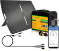 ECO-WORTHY 12V 50Ah LiFePO4 Lithium Battery with 100W Portable Solar Panel Bluetooth 5.0 Low Temp Protection Connects to Car Power Inverter for RV Road Trip Camping Hiking Marine Off Grid Travel