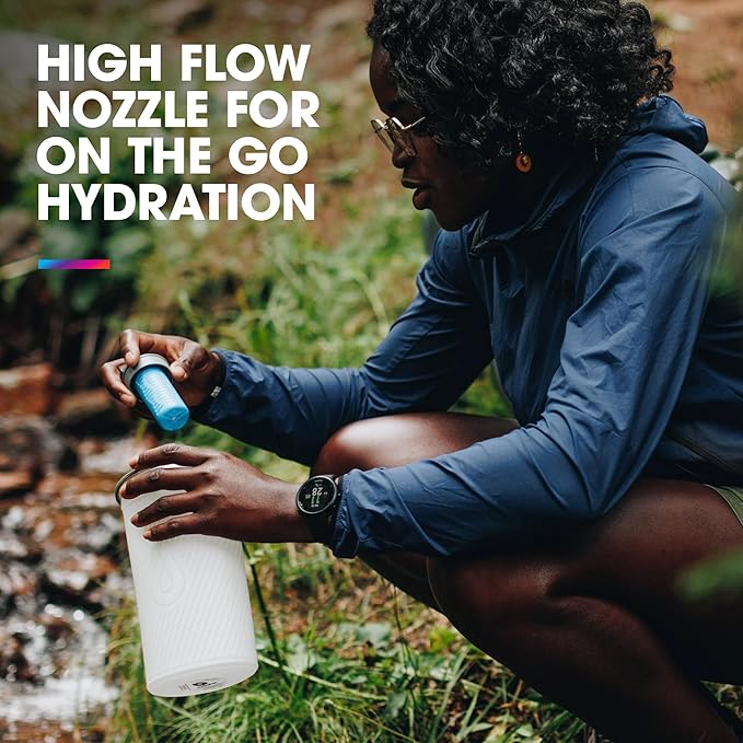 HydraPak Flux+ 1.5L Filter Kit - Collapsible Backpacking Water Bottle - BPA Free Ultra Light Spill-Proof Twist Cap Clear