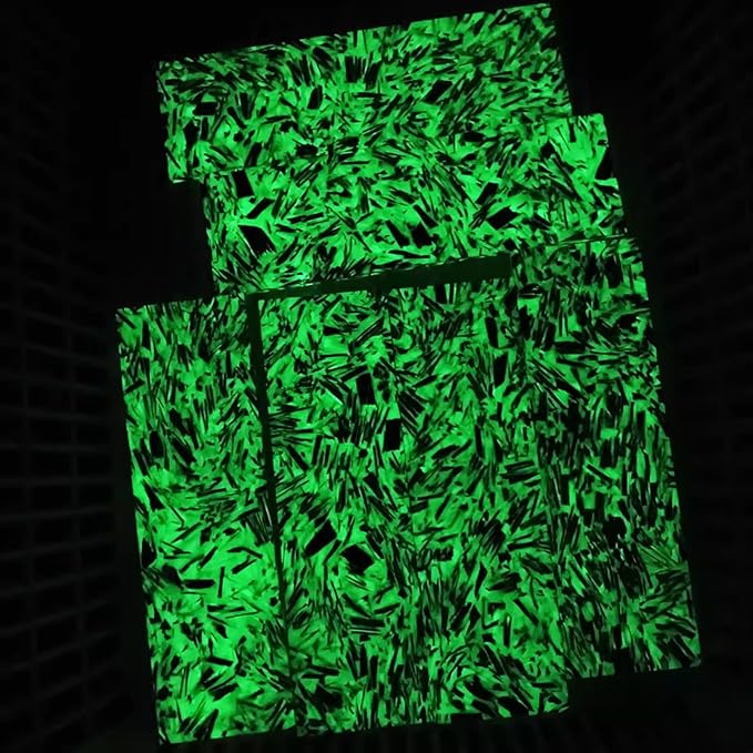 DIY Resin Knife Handle Blank Material Forged Carbon Green Luminous Marble Texture(2pcs)