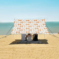 ALAZA Cute Tiger Leaves Cartoon Beach Tent Sun Shelter UPF50+ Protection Beach Shade Canopy w/ 4 Sandbags for Outdoor Camping Fishing Backyard Fun Picnic 10x9 ft