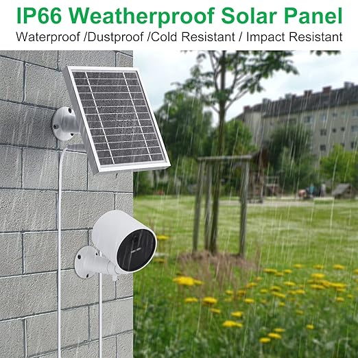 UYODM 2PACK Solar Panel Compatible with SimpliSafe Outdoor Security CameraPower Your SimpliSafe Outdoor Camera continuouslyAL Alloy Frame Durable and Sturdy - Silver
