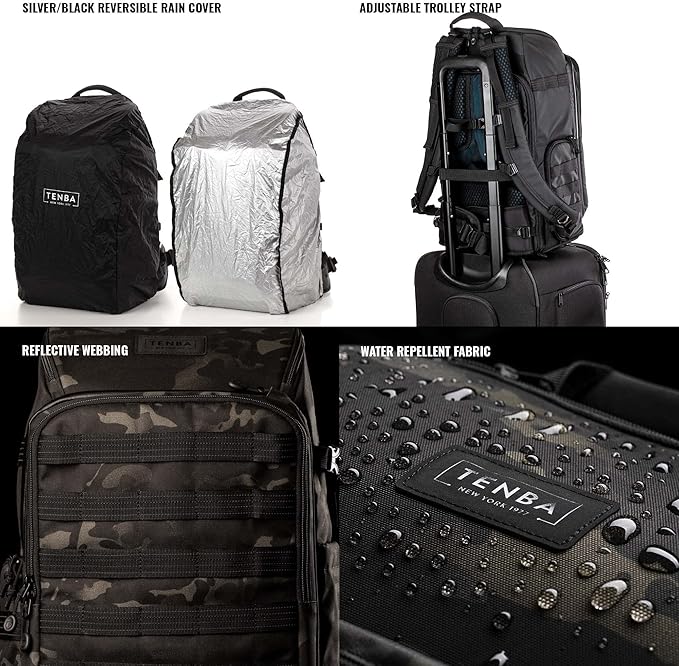 Tenba Axis v2 24L Camera Backpack for DSLR and Mirrorless cameras and lenses plus a 16-inch laptop – MutiCam Black (637-757)