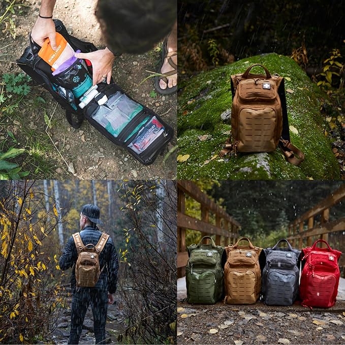 MY MEDIC The Recon Standard Emergency Medical Kit - First Aid Survival Essentials &amp Supplies | Must Haves for Any Home Car Travel Office or Business - Coyote