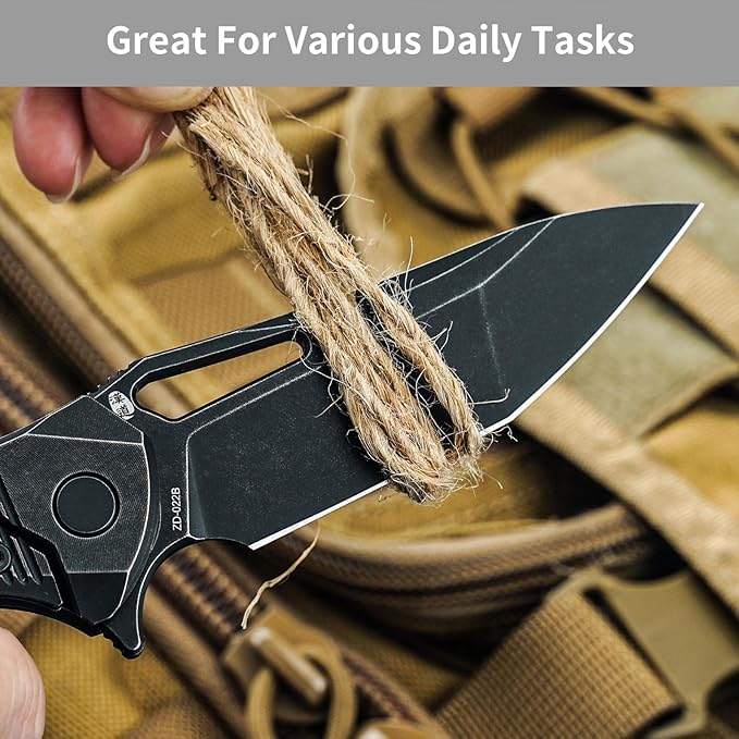 HX OUTDOORS Pocket Knife with Clip High End S35VN Steel Folding Pocket Knife with Titanium Alloy Handle EDC Knife for Camping Hiking Survival Outdoor Pocket Knives for Men