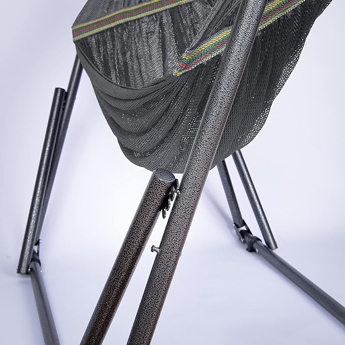 2 in 1 Hammock and Swinging Chair with Collapsible Steel Stand 450 lbs Capacity- Carrying Case Portable &amp Adjustable Perfect for Camping Beach Summer Patio EZ Daze Foldable Hammock with Stand-G