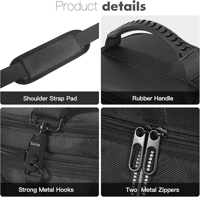 Portable Power Station Carrying Case Compatible with ECOFLOW RIVER 2 Power Station Generator Protective Shoulder Storage Bag Cover with Pocket for Outdoor Travel Camping Charging Accessories
