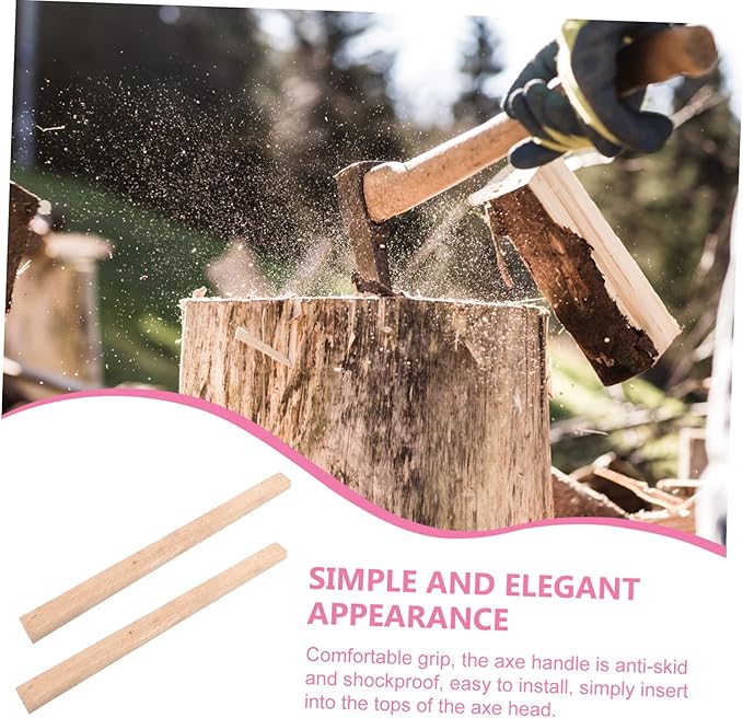 2pcs Wooden Hatchet Handle Replacement for Camping Axe Felling Axe Handle Easy Installation for Women Men