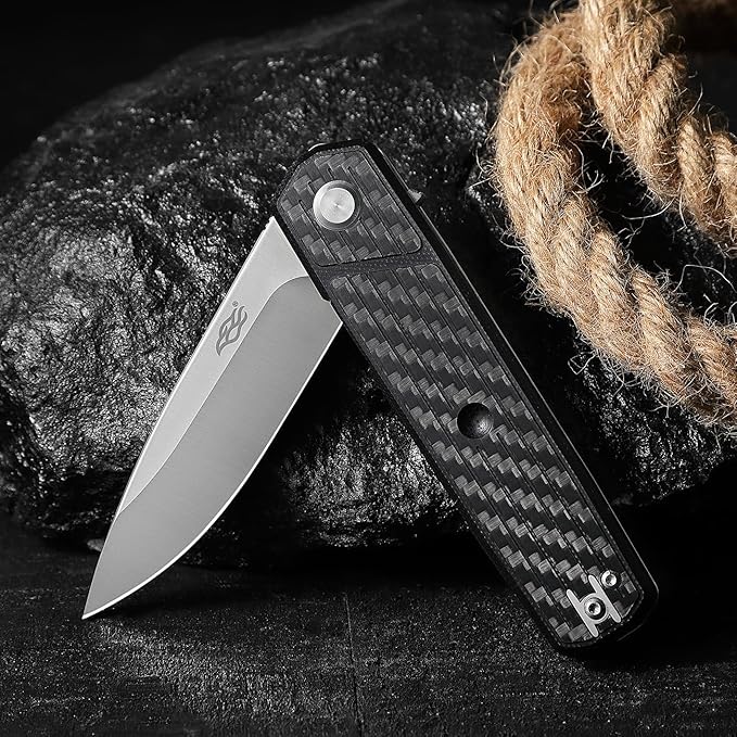 Firebird GANZO FH927 Sturdy Pocket Folding Knife D2 Steel Blade G10 Anti-Slip Handle with Clip Camping Hunting Fishing Outdoor EDC Utility Pocket Knife (Carbon Fiber)