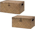 StorageWorks Bundle of 1-Pack Large Wicker Storage Basket &amp 1-Pack Wicker Baskets with Lid