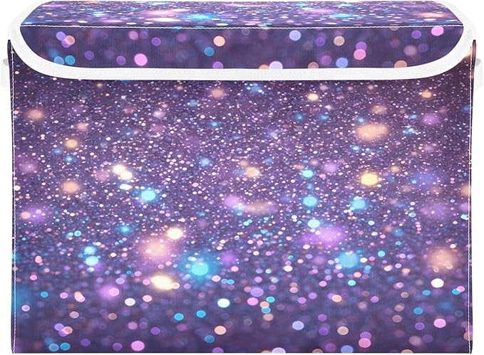 Diamonds Crystals Gradient Glitter Decoration Sequins Peach Purple Blue Yellow Storage Bins with Lid Collapsible