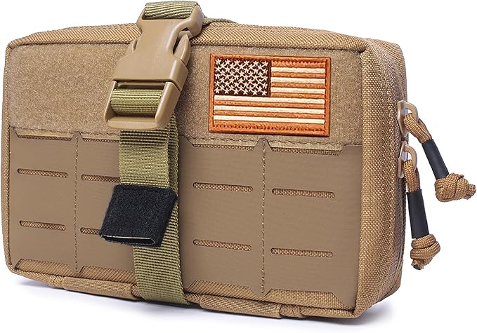 Tactical Multi-Purpose Molle Admin Pouch EDC Pouch Military Waist Belt Modular Utility Tools Bag Organizer First Aid Pouch Laser-Cut Style Molle Attachment Ready…