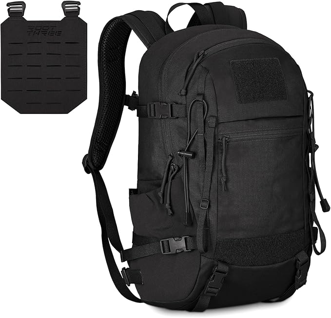 25L Tactical Backpack Small Hiking Backpack with Expandable MOLLE Front and Laptop Sleeve Biking Motorcycle Backpacks for Men