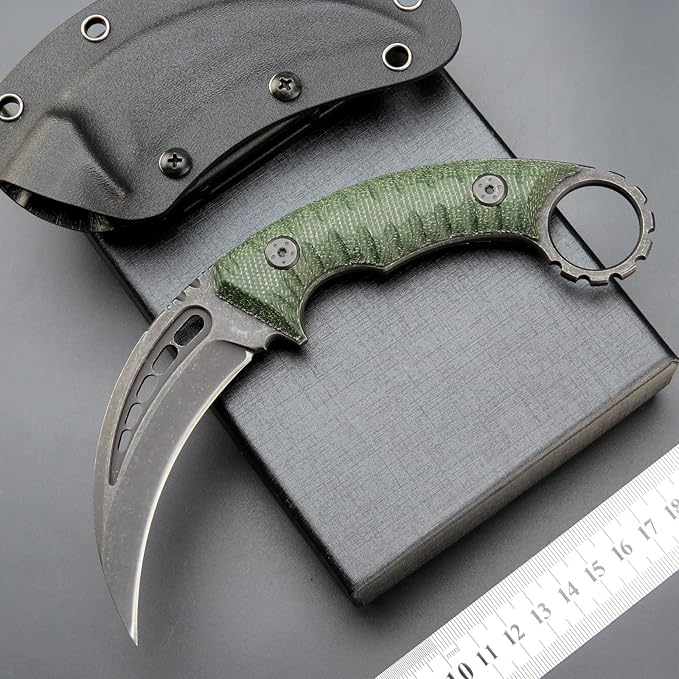 C1112 Fixed knifeFixed Blade KnifeD2 Steel Blade +G10 Handle Outdoor Camping KnivesEDC Tool Knifes with Kydex Sheaths(Green)