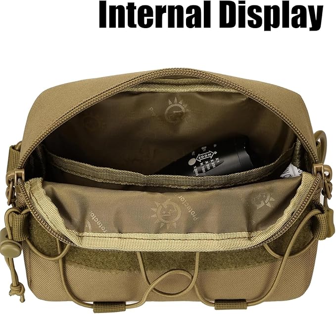 Tactical Molle Admin Dump Pouch Utility Cell Phone Flashlight Tool Pouch for Vest Chest Waist Pack for Small Tool Horizontal Modular Organization