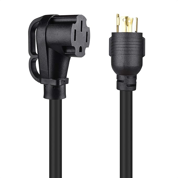 Cable Matters 4 Prong 50 AMP to 30 AMP Generator Adapter (30A to 50A RV Adapter Generator Cord) - 1.5 Feet (NEMA L14-30P to 14-50R)