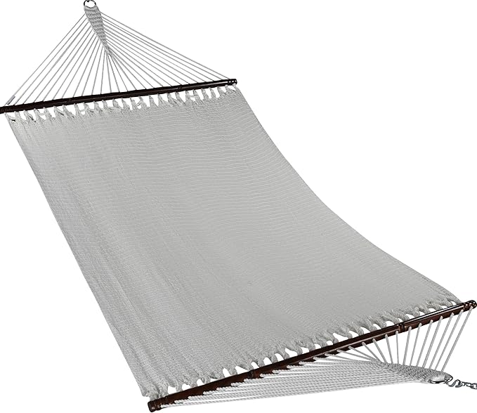 Jumbo Caribbean Hammock and Metal Tribeam Stand (White)