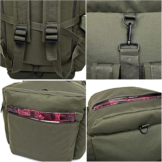 SCHIK 100L Large Luggage Camping Bag Backpack Men Outdoor Travel Shoulder Hiking Trekking Trip Tourist Tactical Carry-on Bags Trekking(Green)