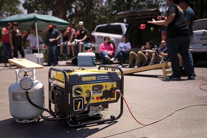 Champion Power Equipment 5500-Watt Dual Fuel RV Ready Portable Open Frame Inverter Generator with Quiet Technology and CO Shield CARB Compliant