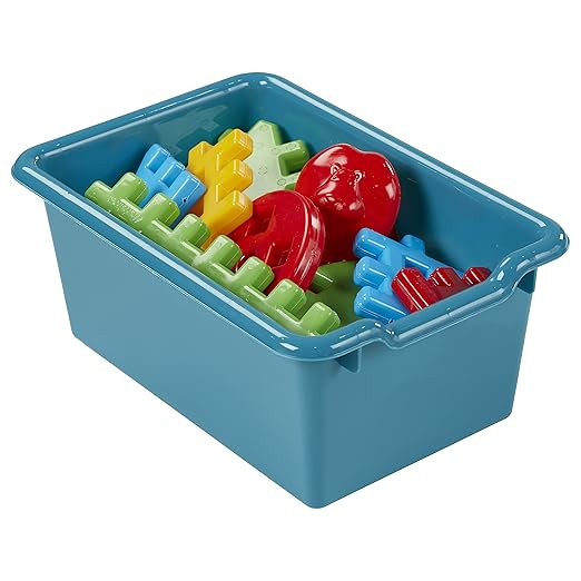 ECR4Kids Scoop Front Storage Bins Multipurpose Organization Turquoise 10-Piece