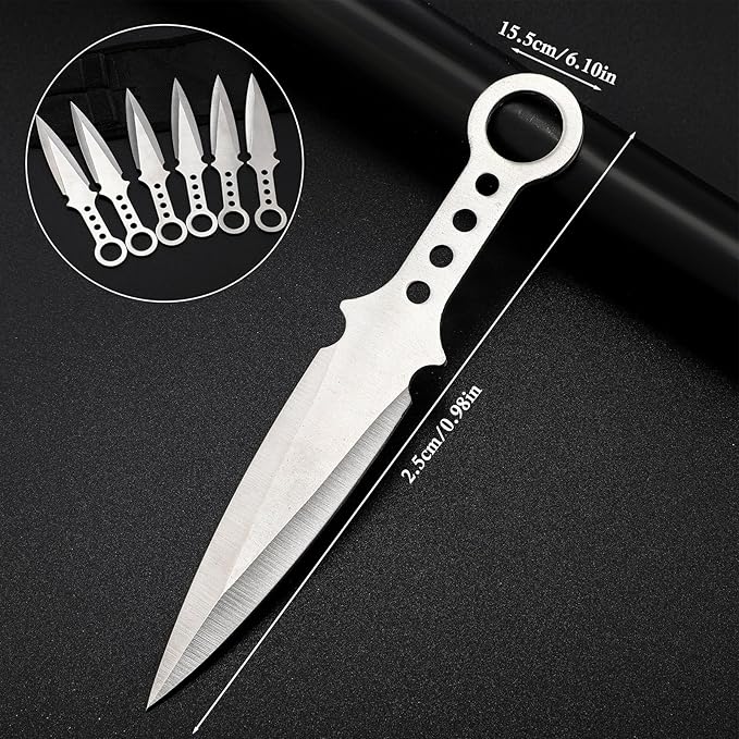6 Pack Throwing Axes 10 Inch Full Tang Throwing Axes Tomahawks Set Stainless Steel Balanced Axes with Nylon Sheath Bottle Opener Wrench for Competiton Recreation
