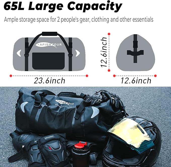 35L Heavy Duty Waterproof Dry Bag Backpack and 65L Waterproof Duffel Bag for Kayaking Rafting Boating Swimming Beach