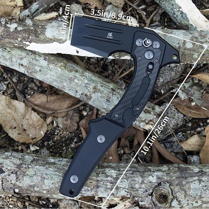KATSU Camping Folding Hatchet Pocket Folding Japanese Tactical Axe with Axis Lock for Survival Outdoors Wood Cutting and Splitting Sakura Blade Nemoto Design