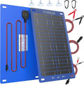 OYMSAE 12V 15W Solar Trickle Charger &amp Maintainer - Waterproof Battery Charger with Smart Controller for Car Boat RV Truck Marine - Includes Cigarette Plug &amp Alligator Clips