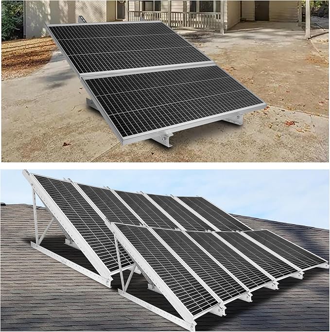 45 Solar Panel Mount Bracket for 100-400 Watts Solar Panel with Enhanced Cross Beams Suitable for Roof RV Ground Boat etc.